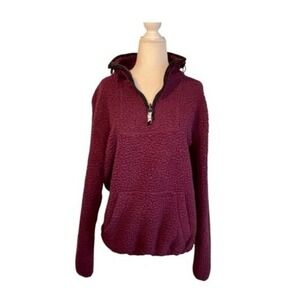 PINK Victoria's Secret Sherpa Fleece Quarter Zip Pullover Jacket XS
